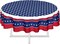 4th of July Tablecloth 70x70 Inch Round, Patriotic Memorial Day Independence Day American Flag Table Cover for Party Picnic Dinner Decor